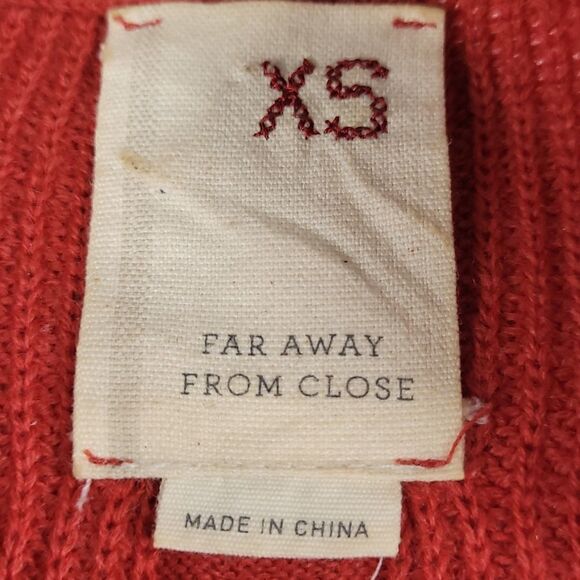 ANTHROPOLOGIE PSL Far Away From Close CABLEKNIT RED ORANGE RUST FIT FLARE DRESS - Picture 7 of 11